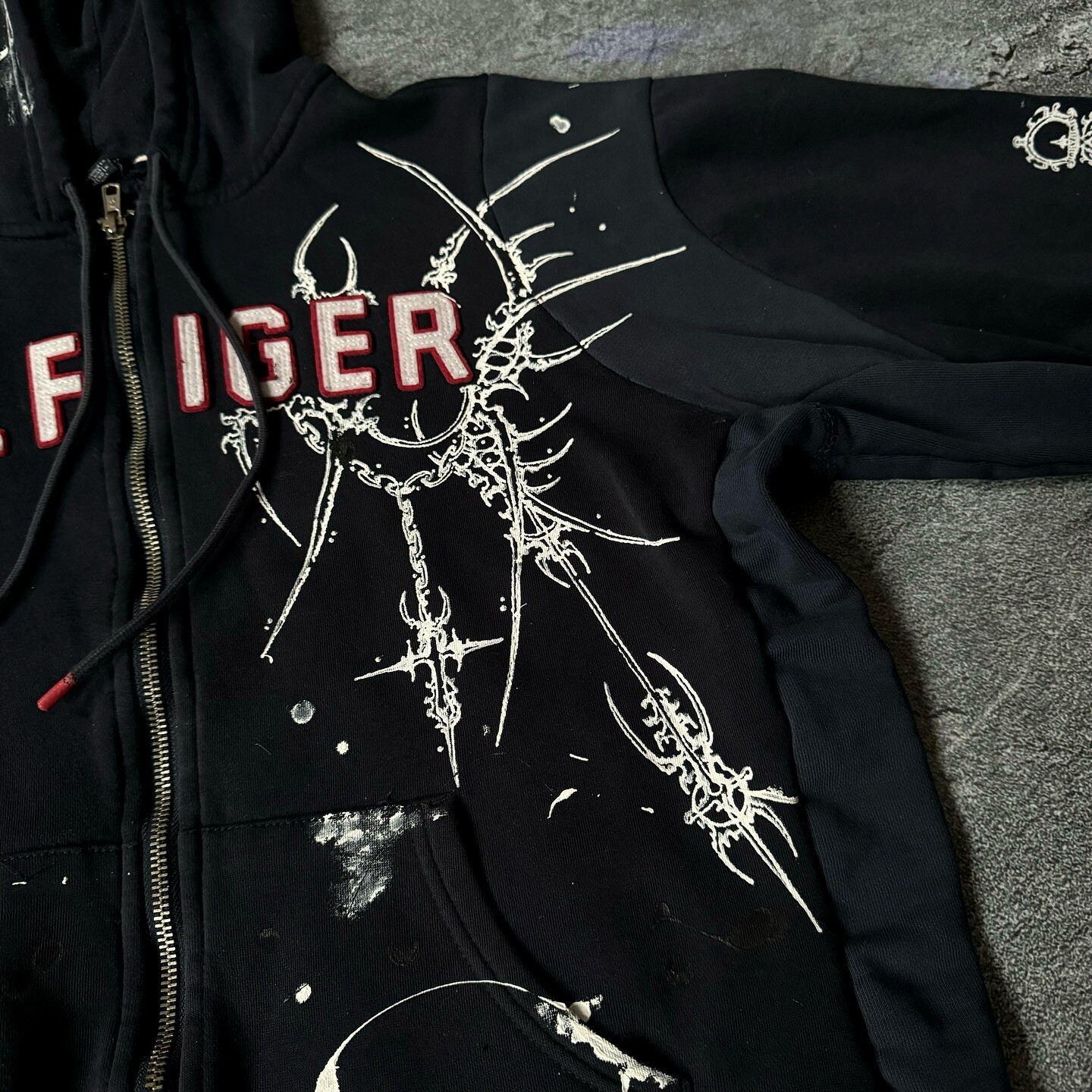 420 Gsm cotton-polyester fiber custom hand-painted decal embroidery men's Y2k hoodie autumn and winter sweatshirt