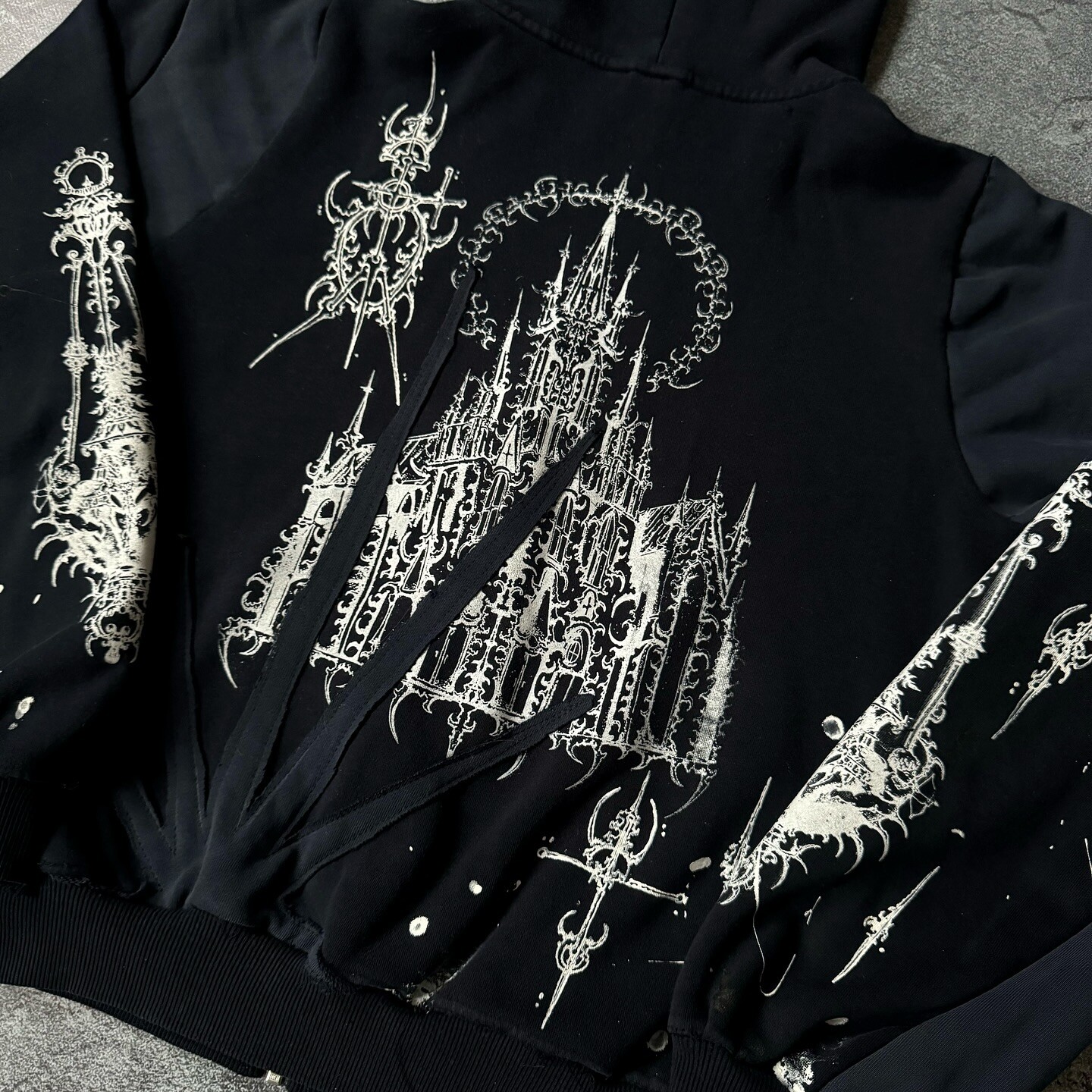 420 Gsm cotton-polyester fiber custom hand-painted decal embroidery men's Y2k hoodie autumn and winter sweatshirt