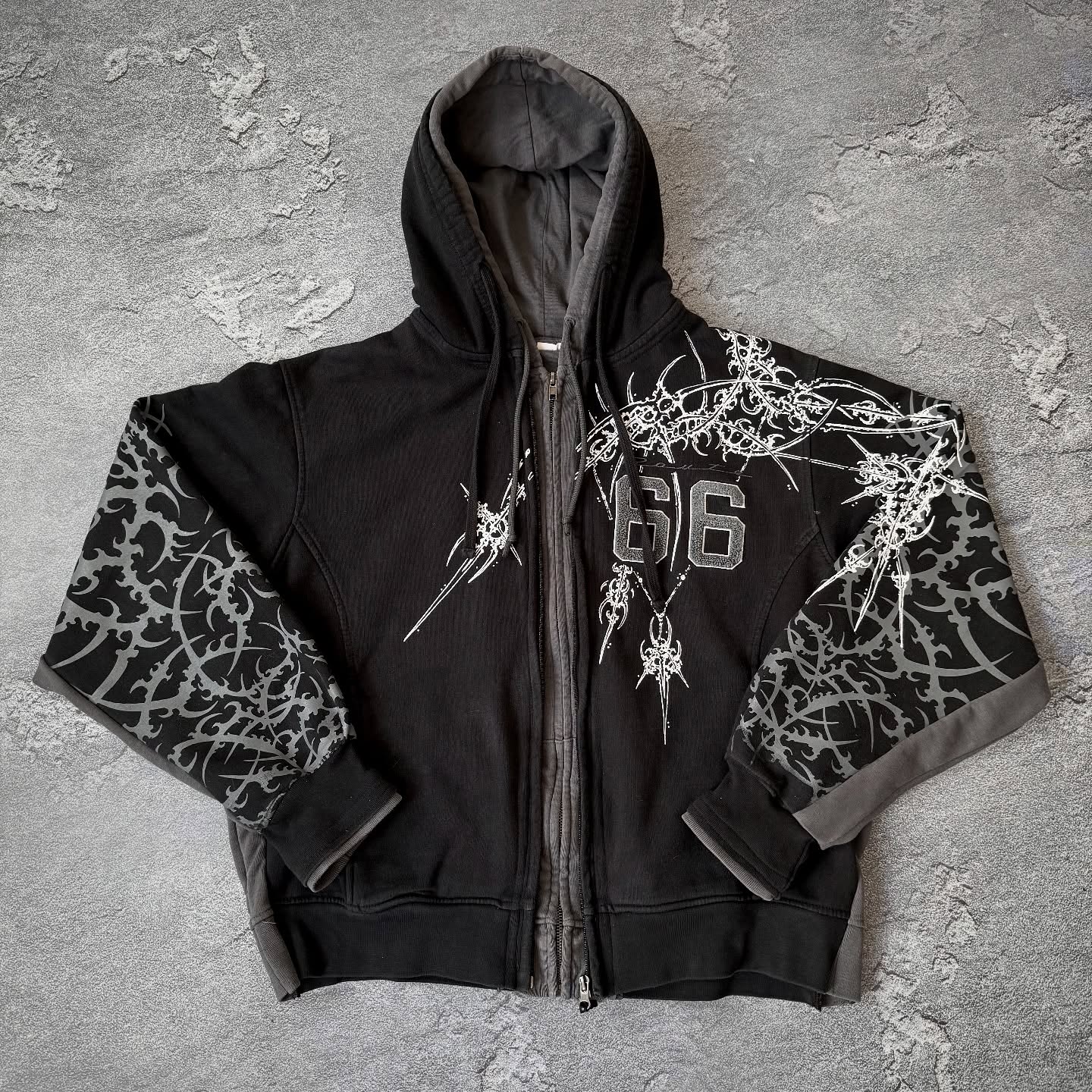 1000 Gsm 100% cotton double-layer zipper hoodie hand-painted Chenier custom men's oversized winter hoodie sweatshirt