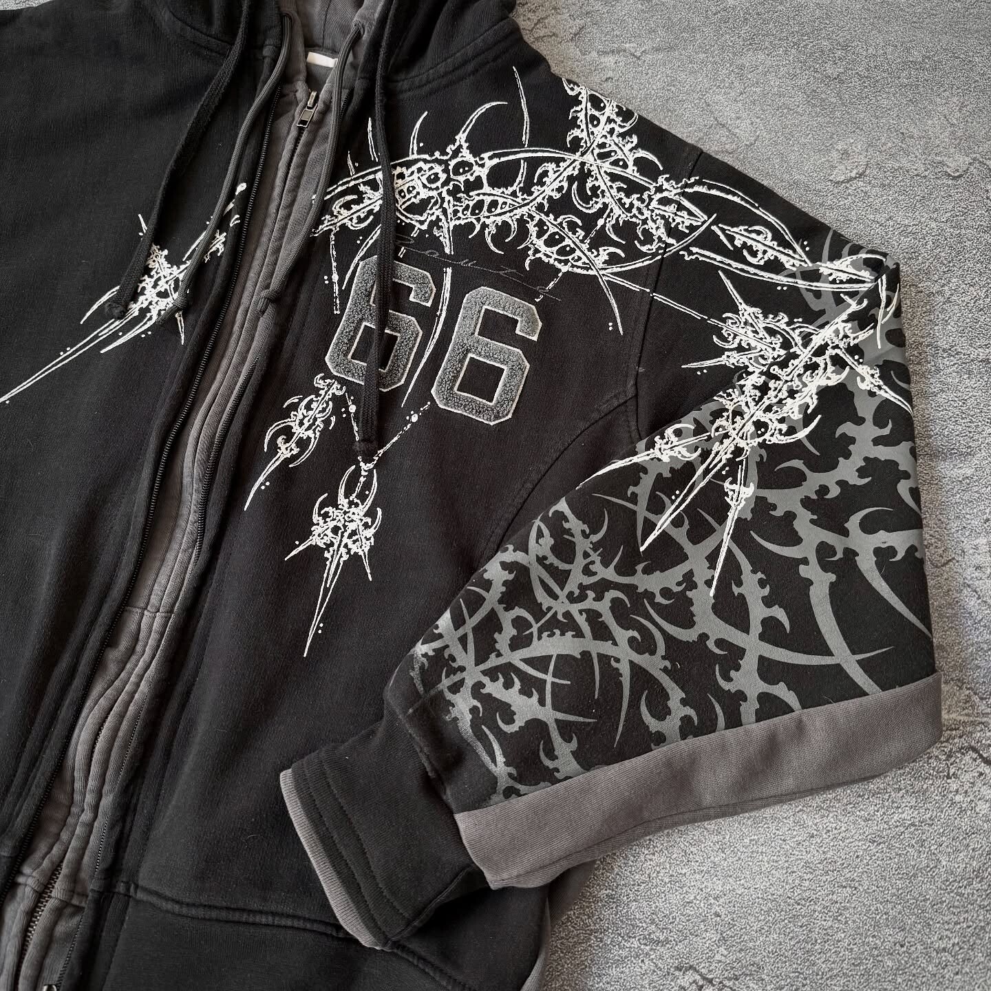 1000 Gsm 100% cotton double-layer zipper hoodie hand-painted Chenier custom men's oversized winter hoodie sweatshirt