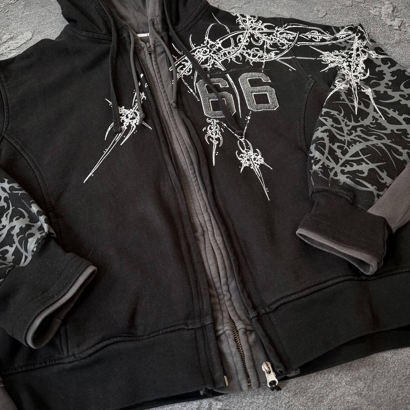 1000 Gsm 100% cotton double-layer zipper hoodie hand-painted Chenier custom men's oversized winter hoodie sweatshirt