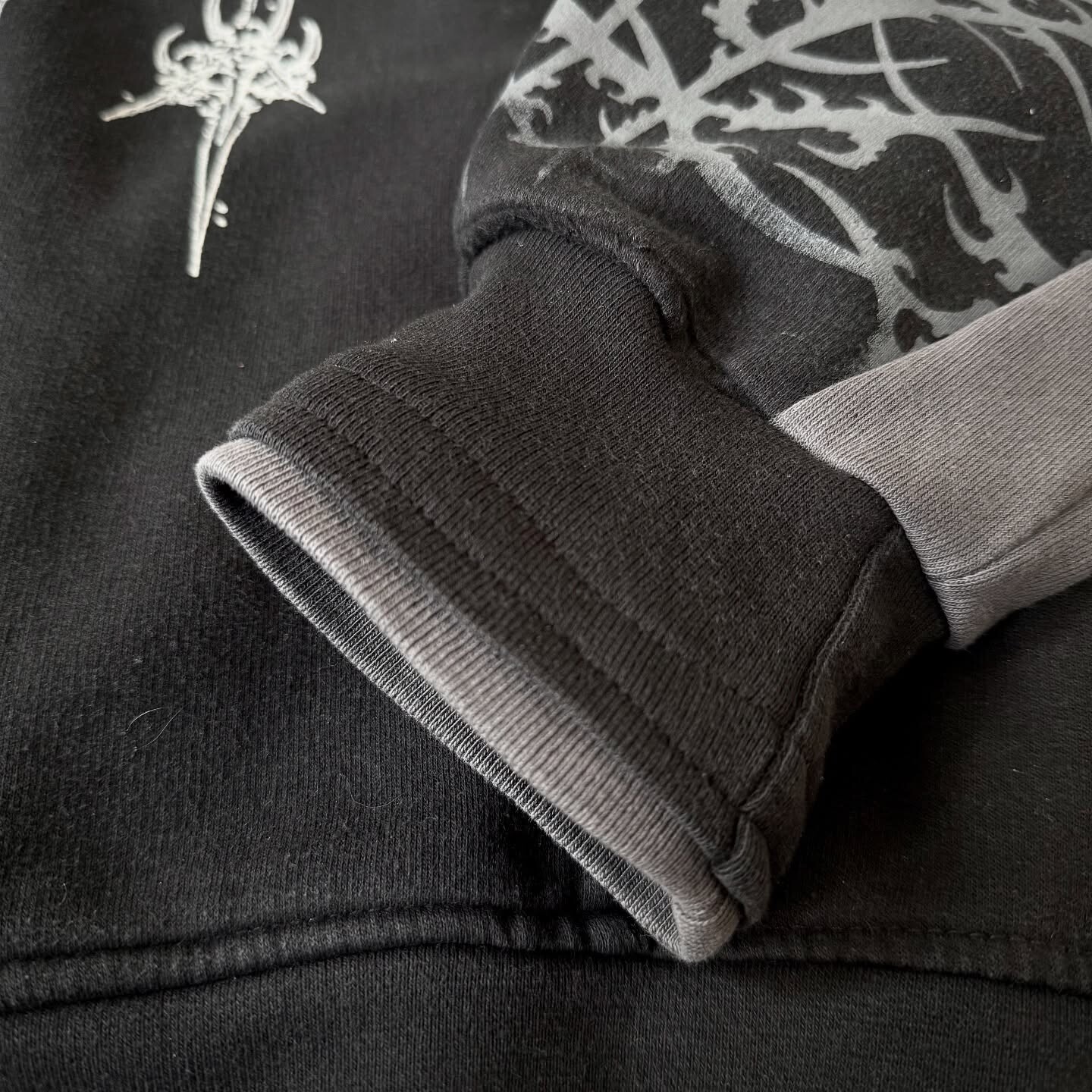 1000 Gsm 100% cotton double-layer zipper hoodie hand-painted Chenier custom men's oversized winter hoodie sweatshirt