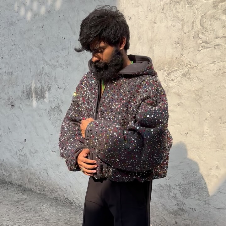 Men's thick custom zippered hoodie 1000GSM cotton/polyester rhinestone hoodie design extra-large V-neck streetwear for winter