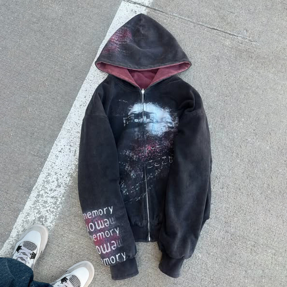 450 Gsm streetwear reversible unisex oversized 100% cotton hoodie wholesale, high-quality custom, retro digital print winter