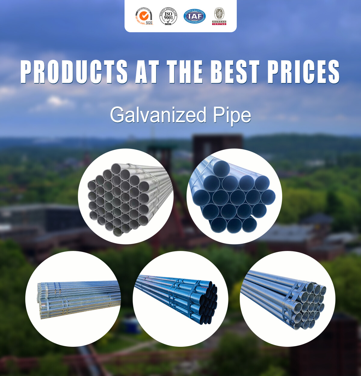 48mm  60mm  40mm Galvanized Round Scaffold Steel Pipe 3.2mm Diameter 6m Length ERW GI Tube