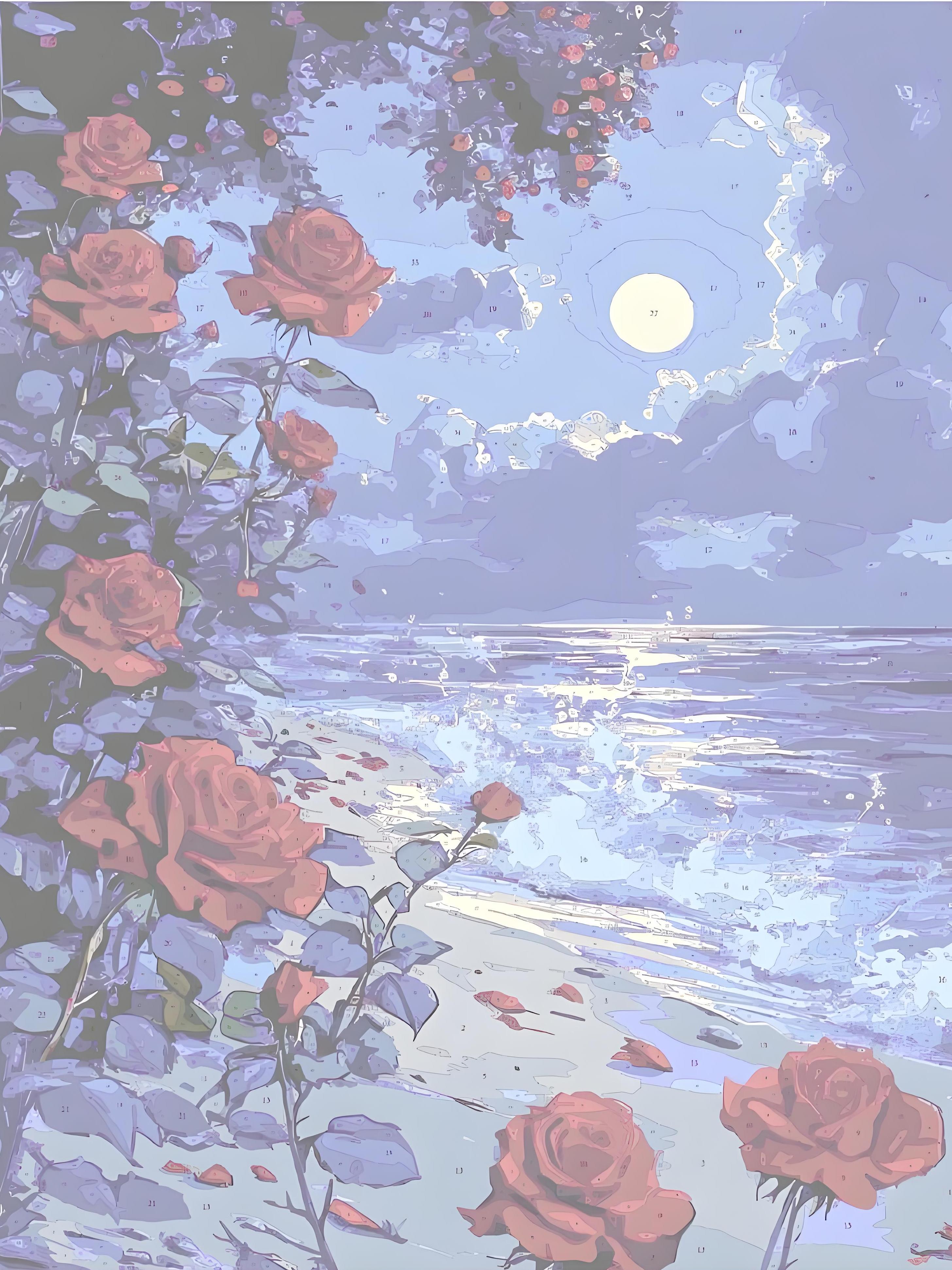 Romance of Waves and Roses