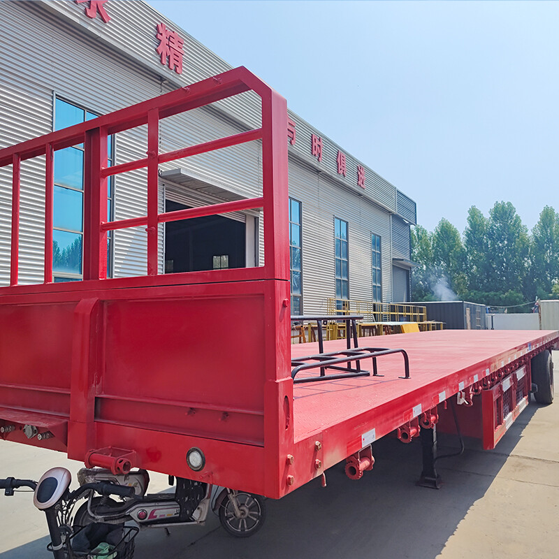 3 Axles 40FT Flatbed Container Truck Semi Trailer