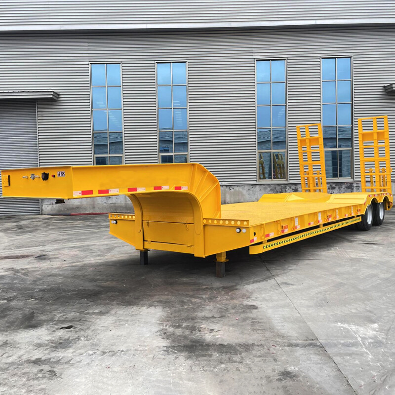 2 Axle 50 ton Low bed semi trailer For sale