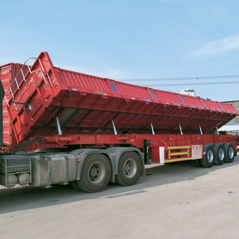 3/4 Axle Drop Side Wall Dump Semi Tipper Trailer