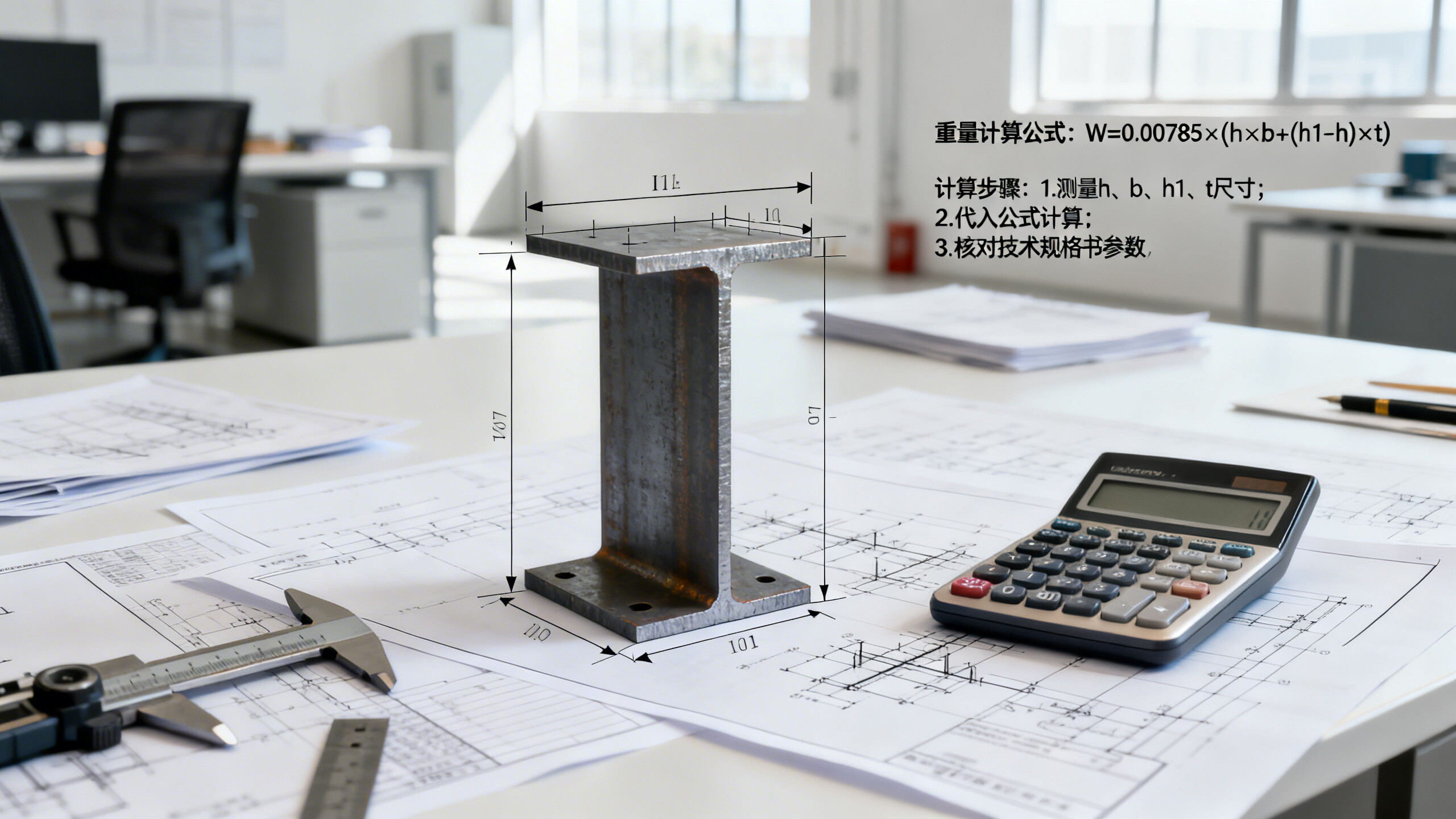 Cómo calcular el peso de la viga I para la construcción de puentes — Fórmula paso a paso + Herramienta gratuita