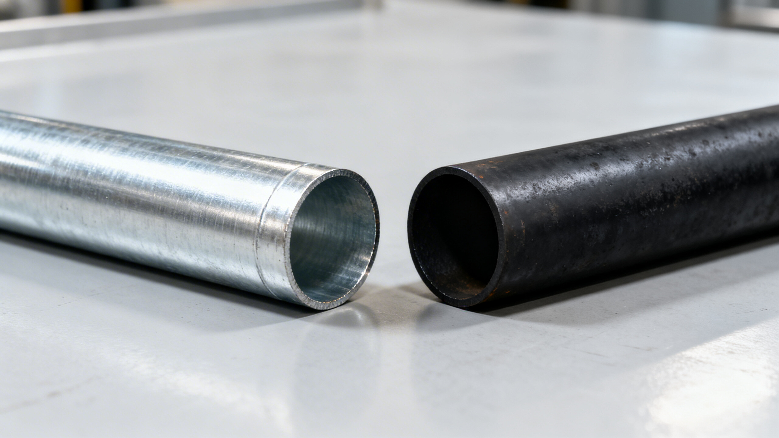 Tubo industrial galvanizado vs. tubo de acero negro para plomería: 5 diferencias clave que todo gerente de proyecto debe comparar antes de licitar