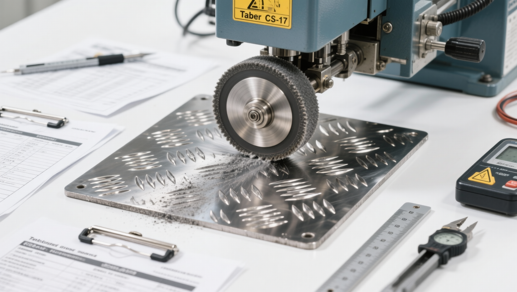 ¿Por qué las placas de acero inoxidable estampado para decoración de ascensores se prueban en resistencia a la abrasión con ruedas Taber CS-17?