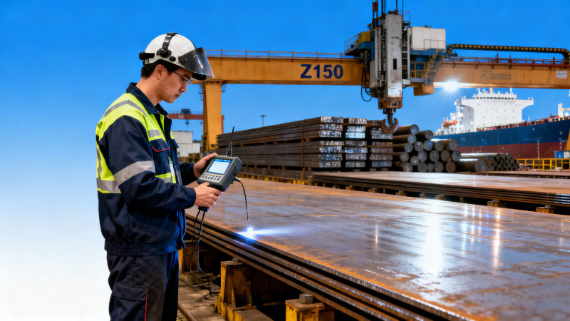 ¿Requiere la chapa de acero Z150 para construcción naval pruebas ultrasónicas adicionales más allá de los requisitos de Clase NK|ABS?