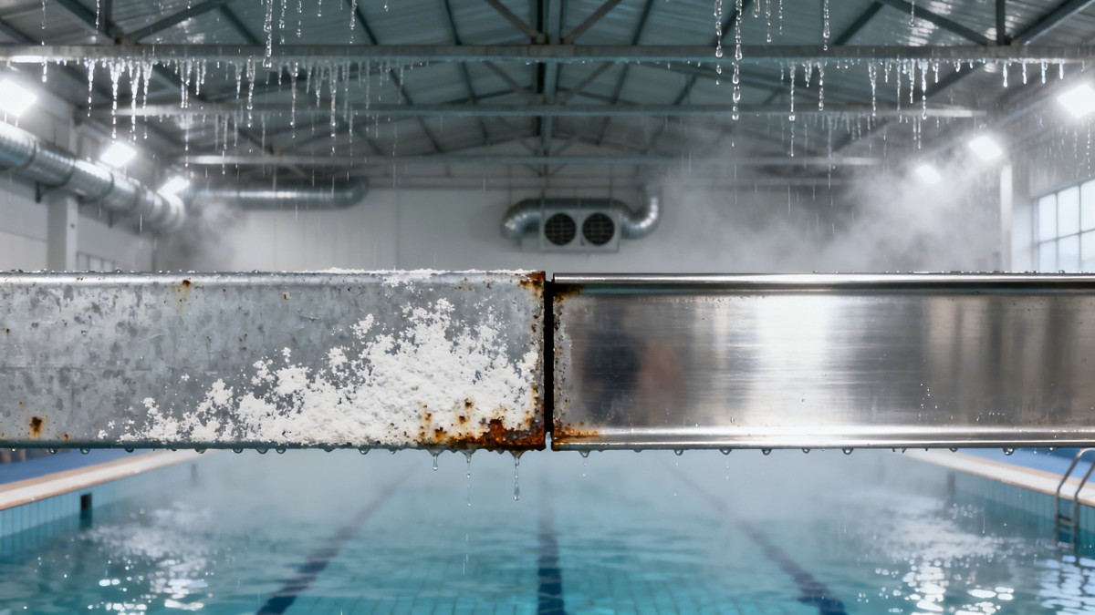 Galvanized steel isn’t always corrosion-proof — especially in high-humidity indoor zones