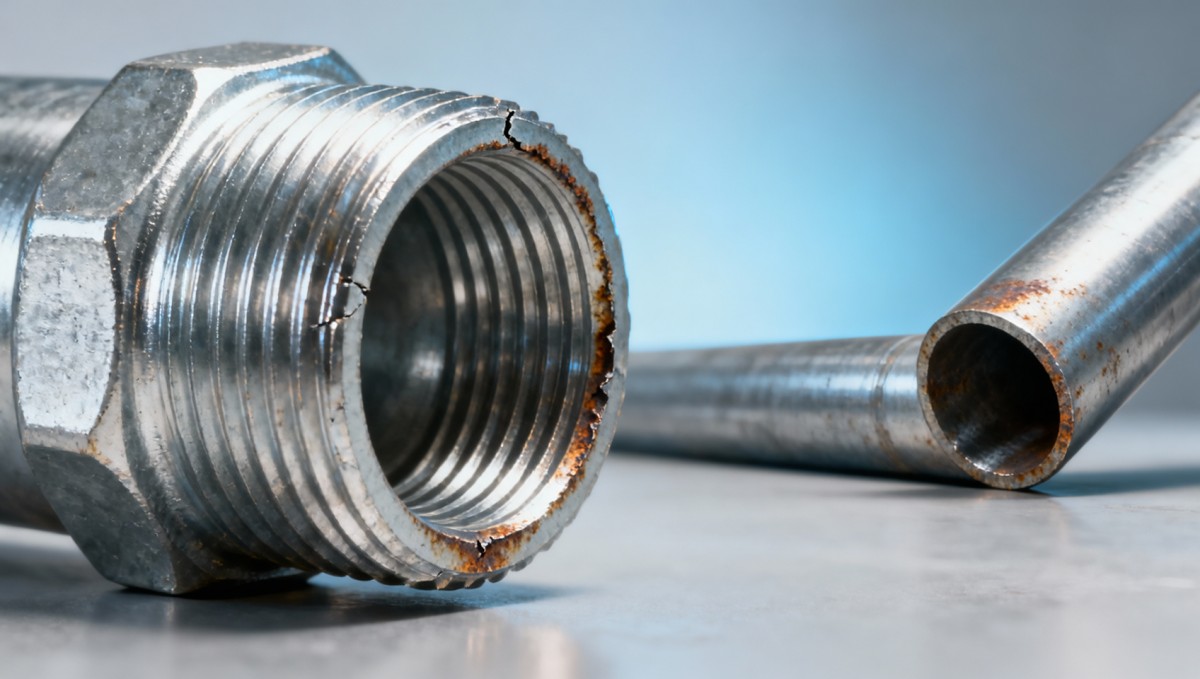 Galvanized plumbing pipe joints often leak after 7–10 years — is thread sealant the real culprit?