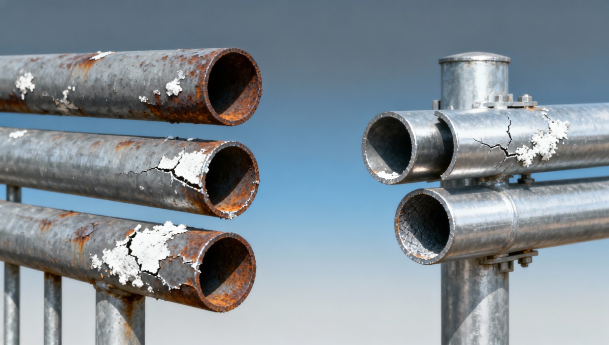 Galvanized tube pipe used for handrails — why impact resistance drops after 3 years outdoors