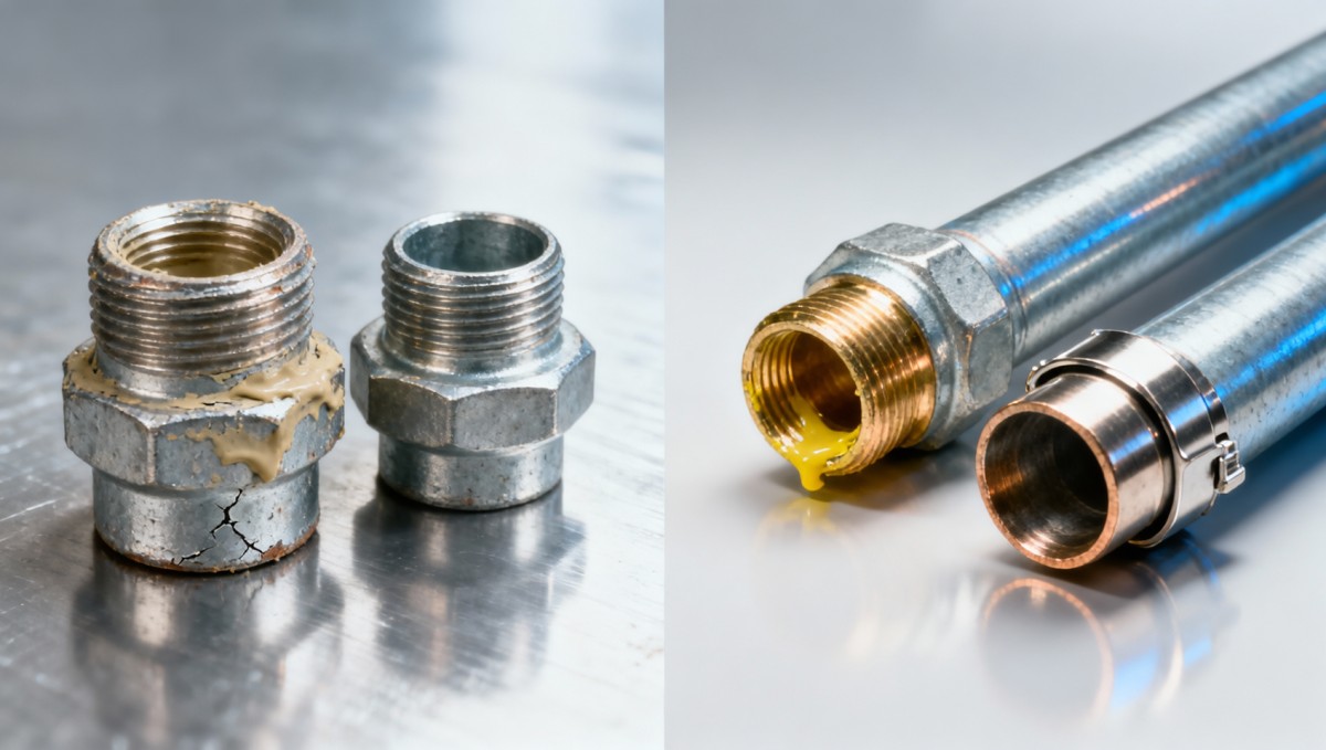 Galvanized electrical pipe threaded vs. compression fittings: Which holds tighter after thermal cycling?