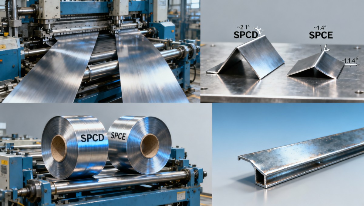 SPCD steel shows higher springback than SPCE in high-speed press lines