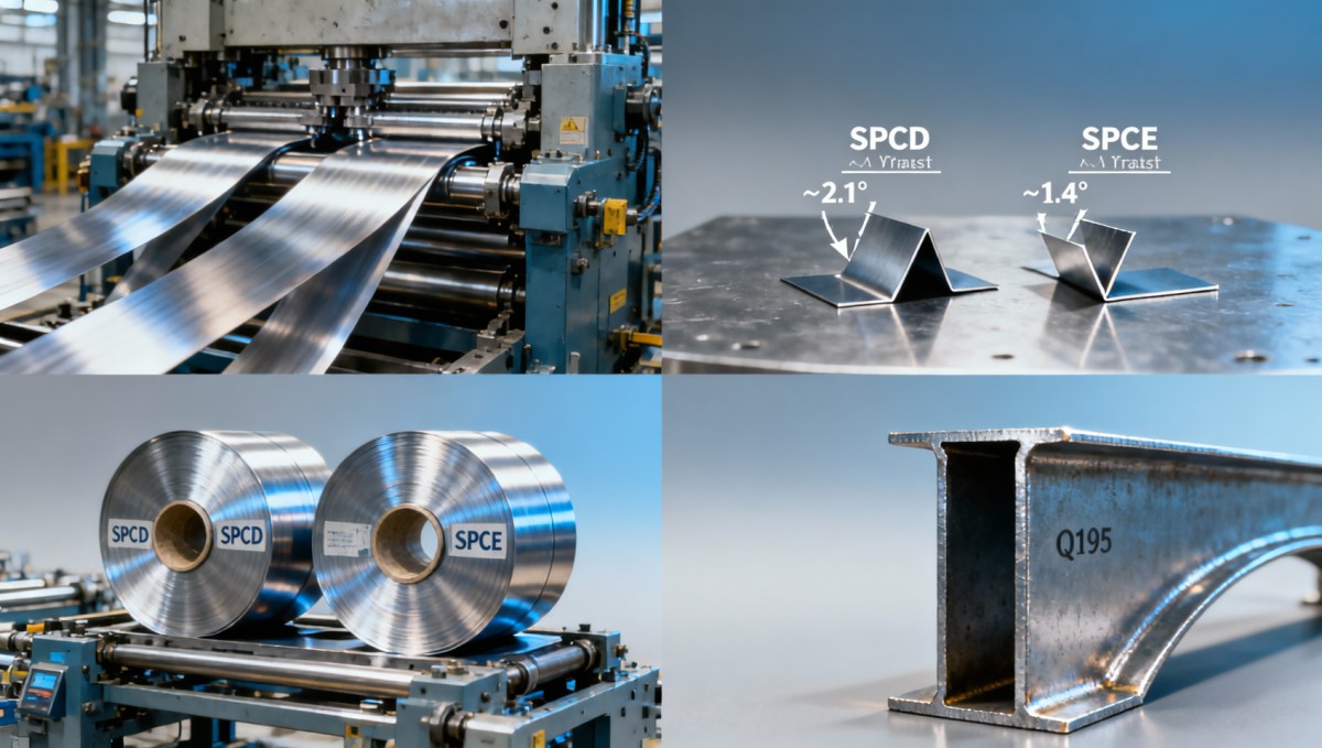 SPCD steel shows higher springback than SPCE in high-speed press lines