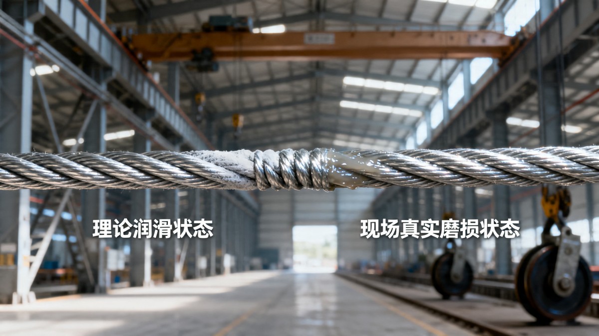 Steel wire rope lubrication intervals — manufacturer claims vs field reality