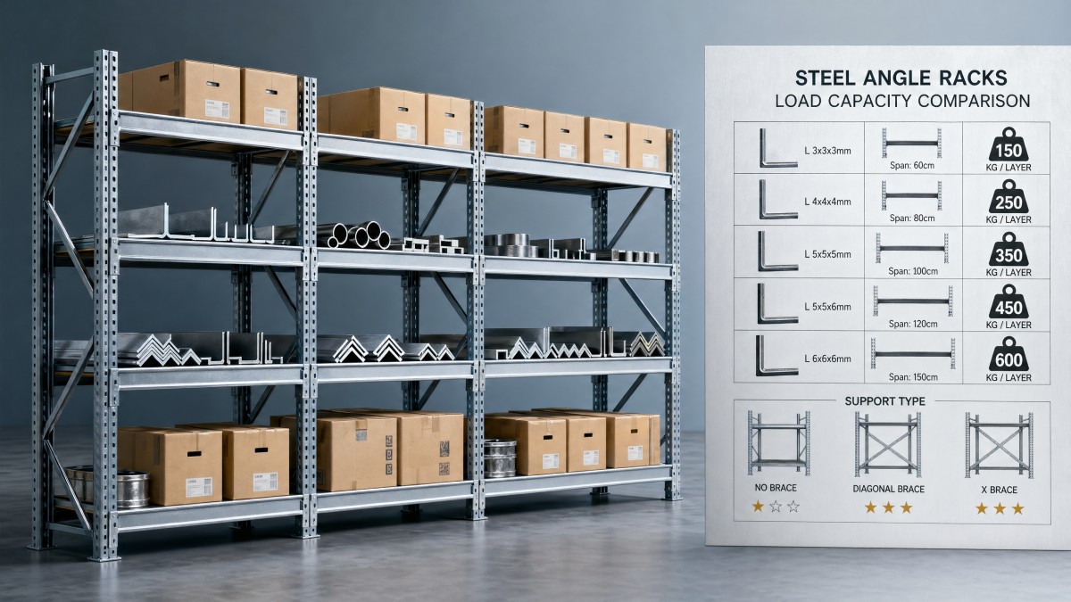 Angle iron for shelving: load limits people misjudge