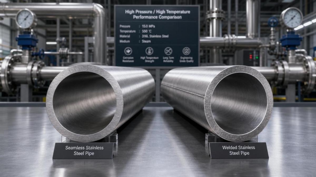 Seamless stainless steel pipe or welded for harsh use