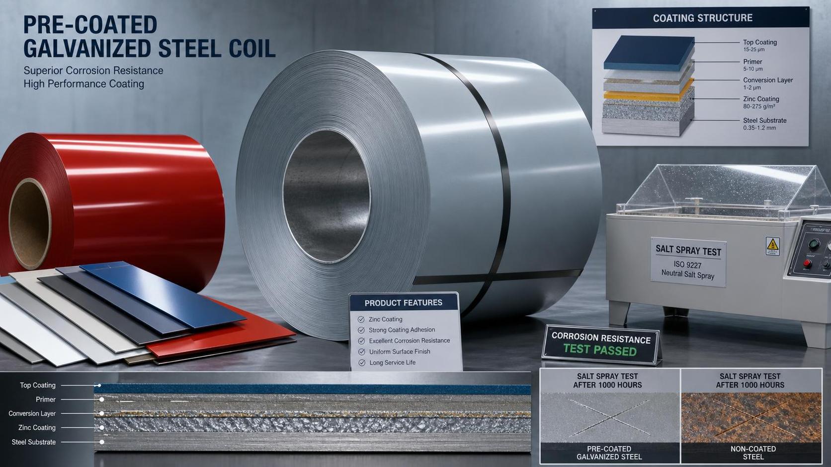 Bobina de acero galvanizado prepintado: vida útil del recubrimiento de color y riesgos de corrosión