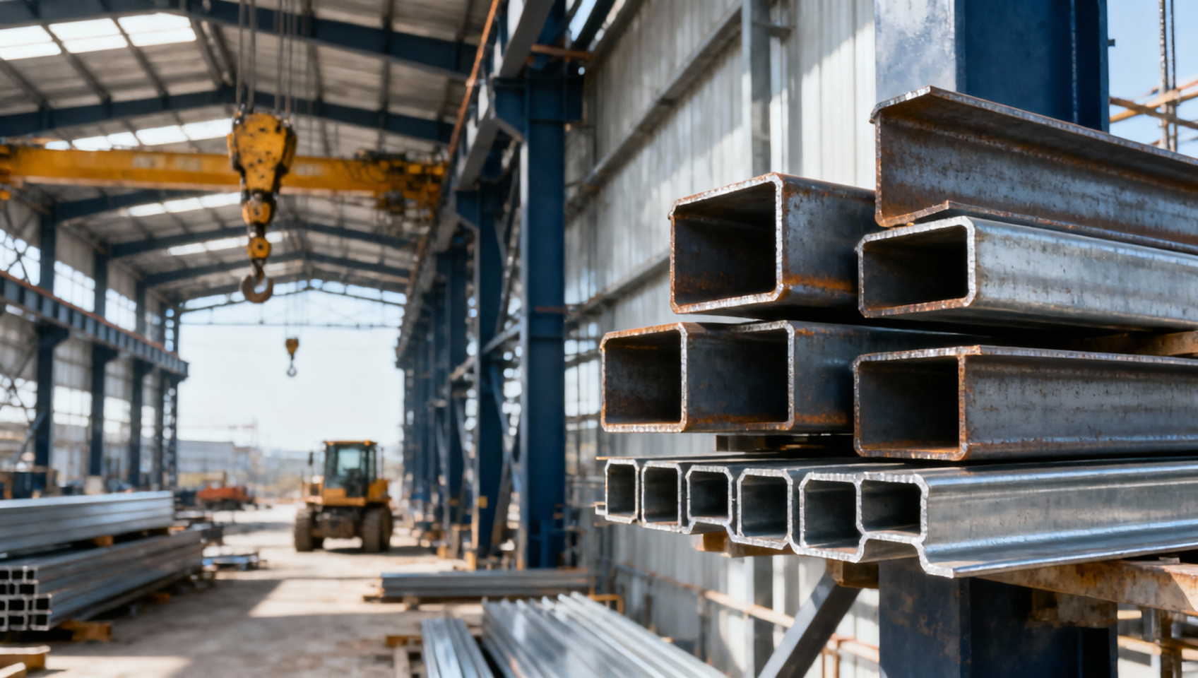 How do steel construction materials affect project weight?