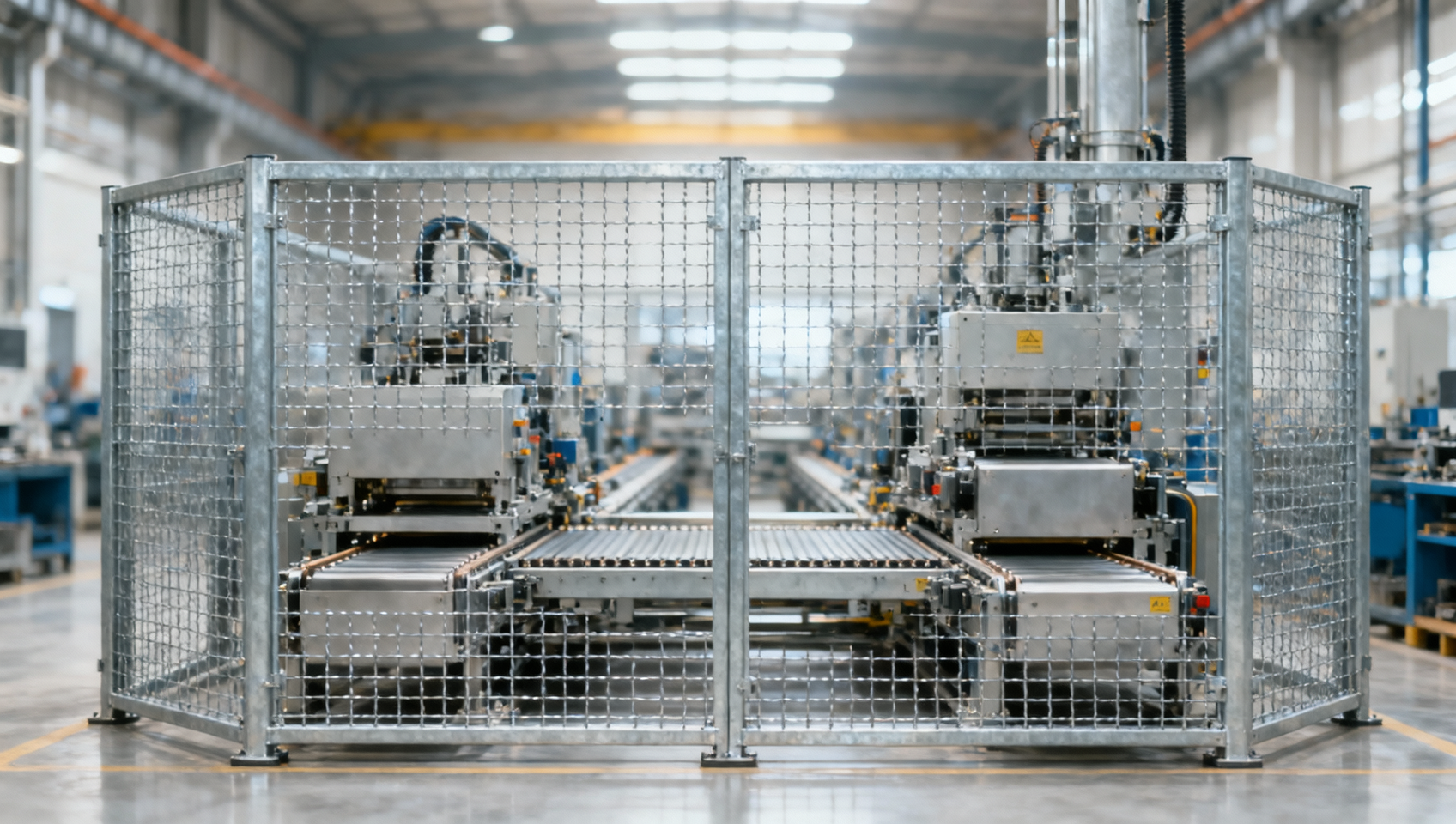 How do galvanized mesh sheets support safer machine guarding?