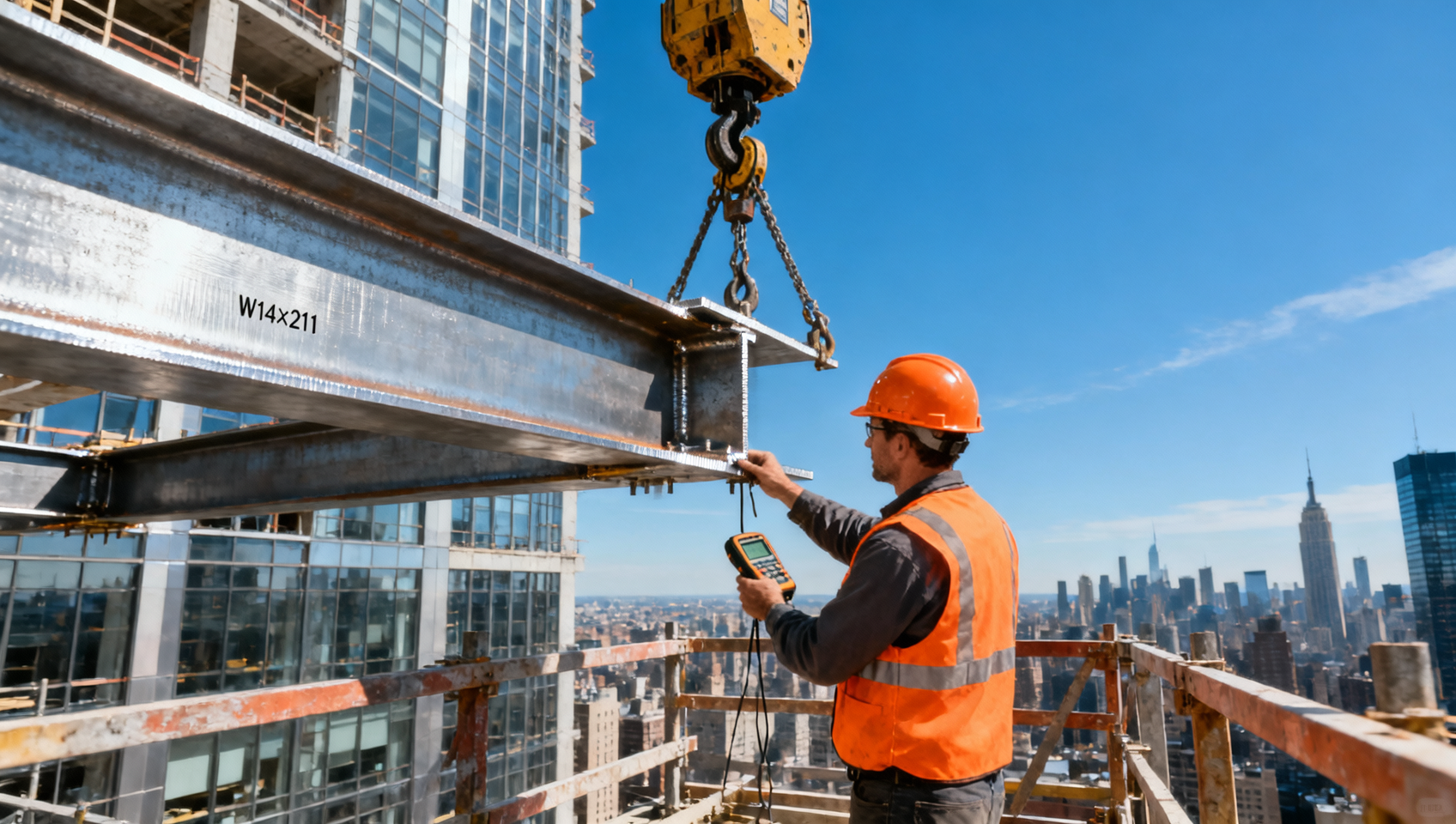 Como o cálculo do peso da viga H está diretamente relacionado ao custo de aluguel de guindaste por andar na construção no centro de NYC