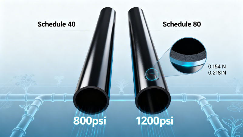 Black steel plumbing pipe: When to use schedule 40 vs schedule 80 in high-pressure irrigation systems Black steel plumbing pipe: When to use schedule 40 vs schedule 80 in high-pressure irrigation systems