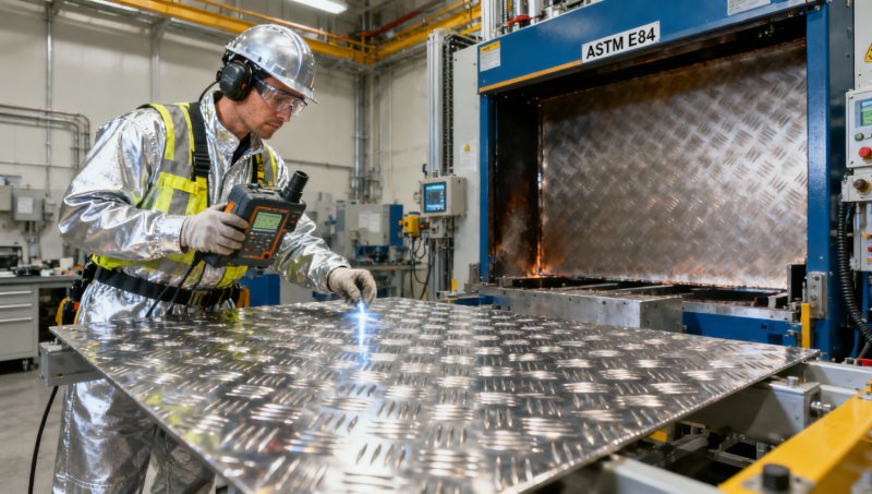 What fire test data proves Stainless steel embossed plate fireproof performance exceeds ASTM E84 Class A thresholds?