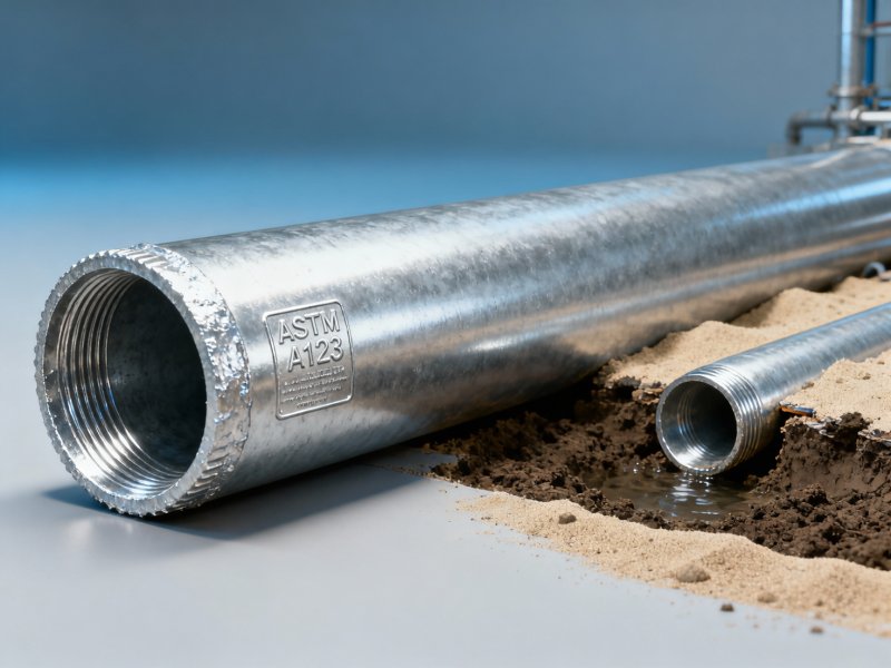 When to specify ASTM galvanized pipe instead of pre-galvanized tubing for municipal water mains