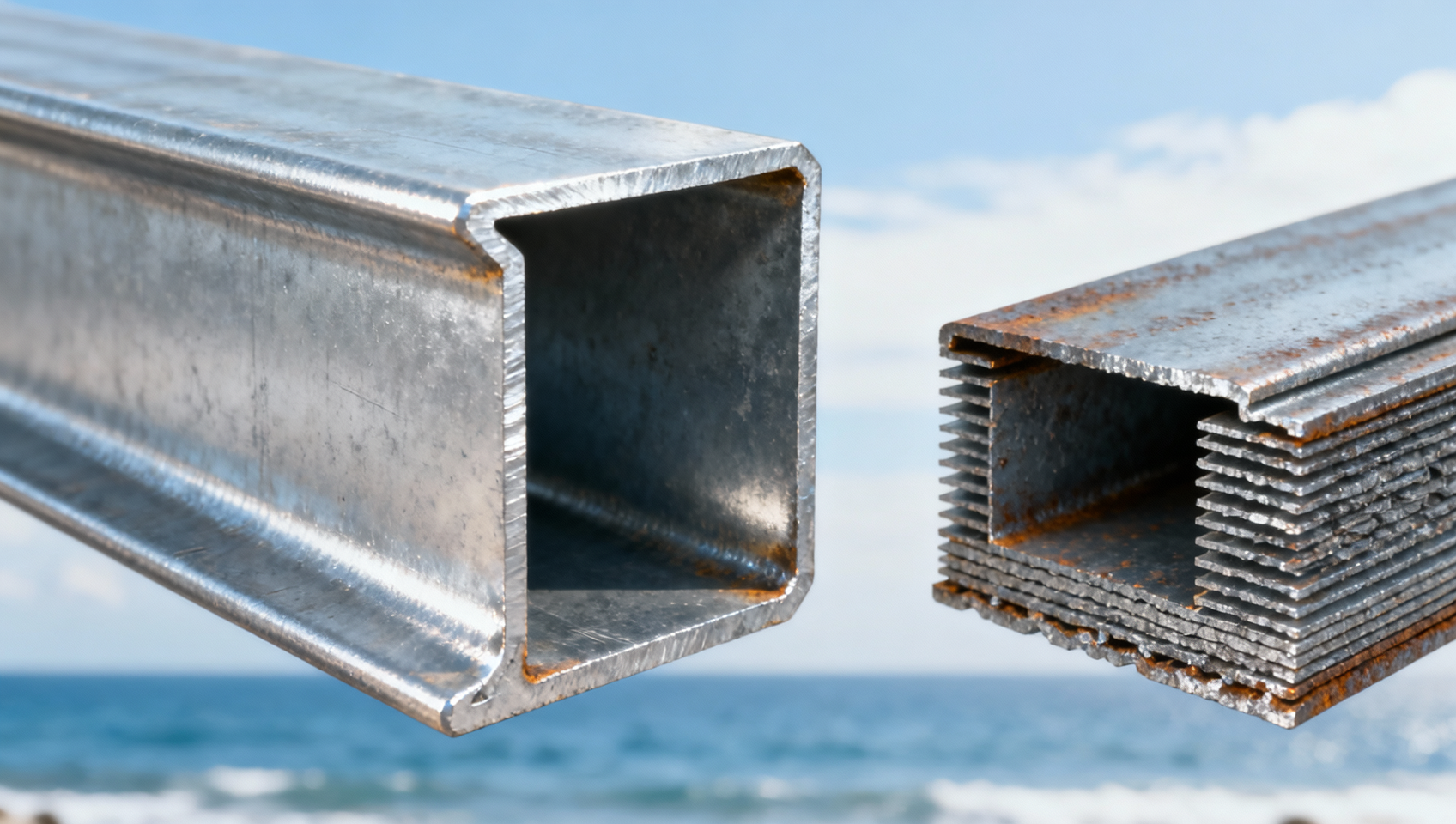 Como se comporta o perfil angular de aço galvanizado por imersão a quente quando exposto ao ambiente costeiro