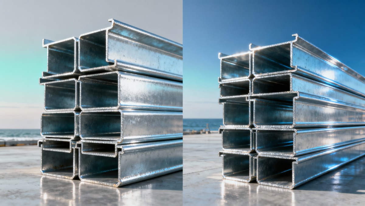 Bobinas de chapa metálica galvanizada com revestimento de espessura "padrão" podem não resistir a mais de 15 anos em infraestrutura costeira. Galvanized sheet metal coils with
