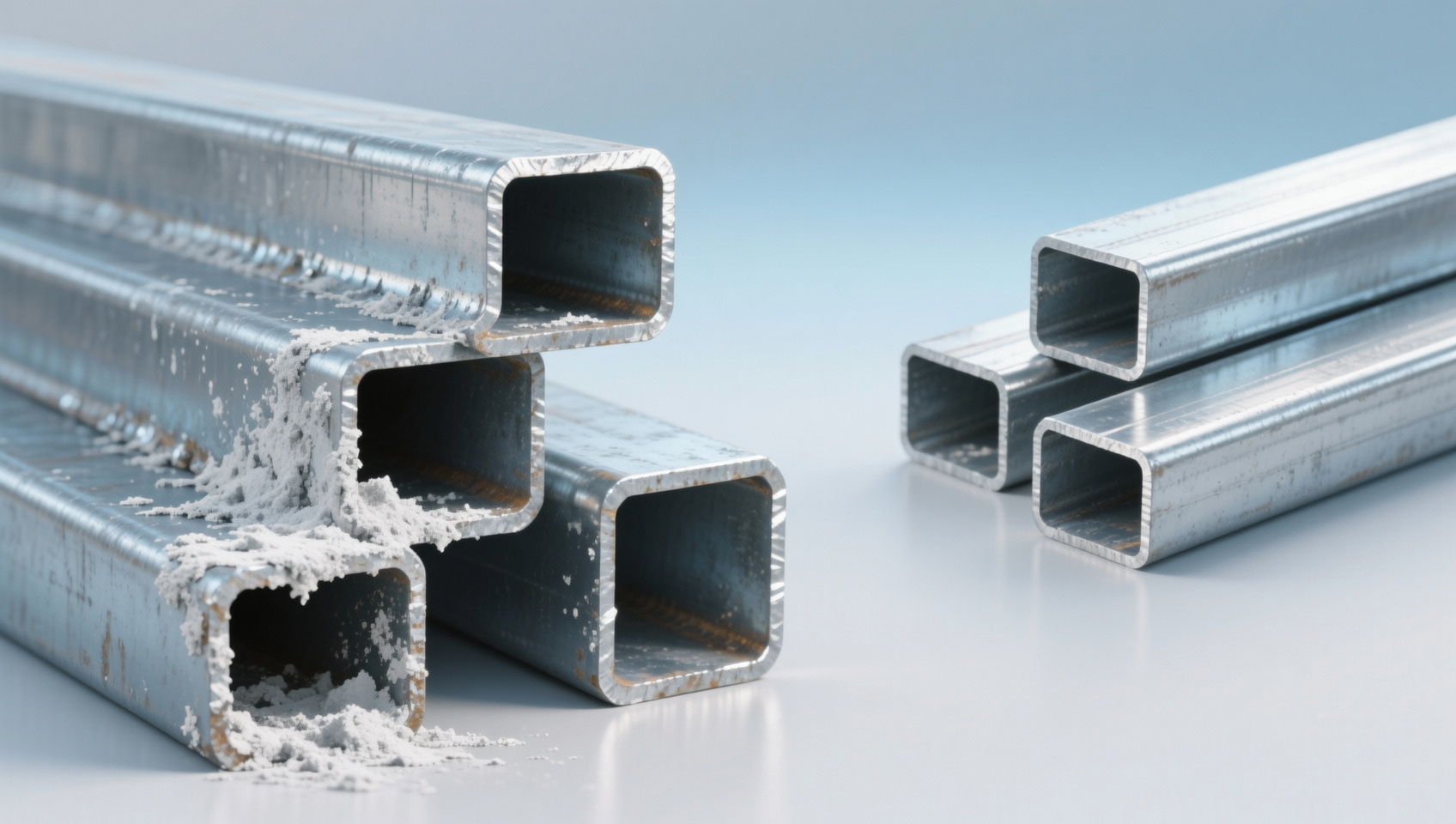 Ângulo de ferro galvanizado em interiores úmidos: A ferrugem branca se forma mesmo sem umidade visível?