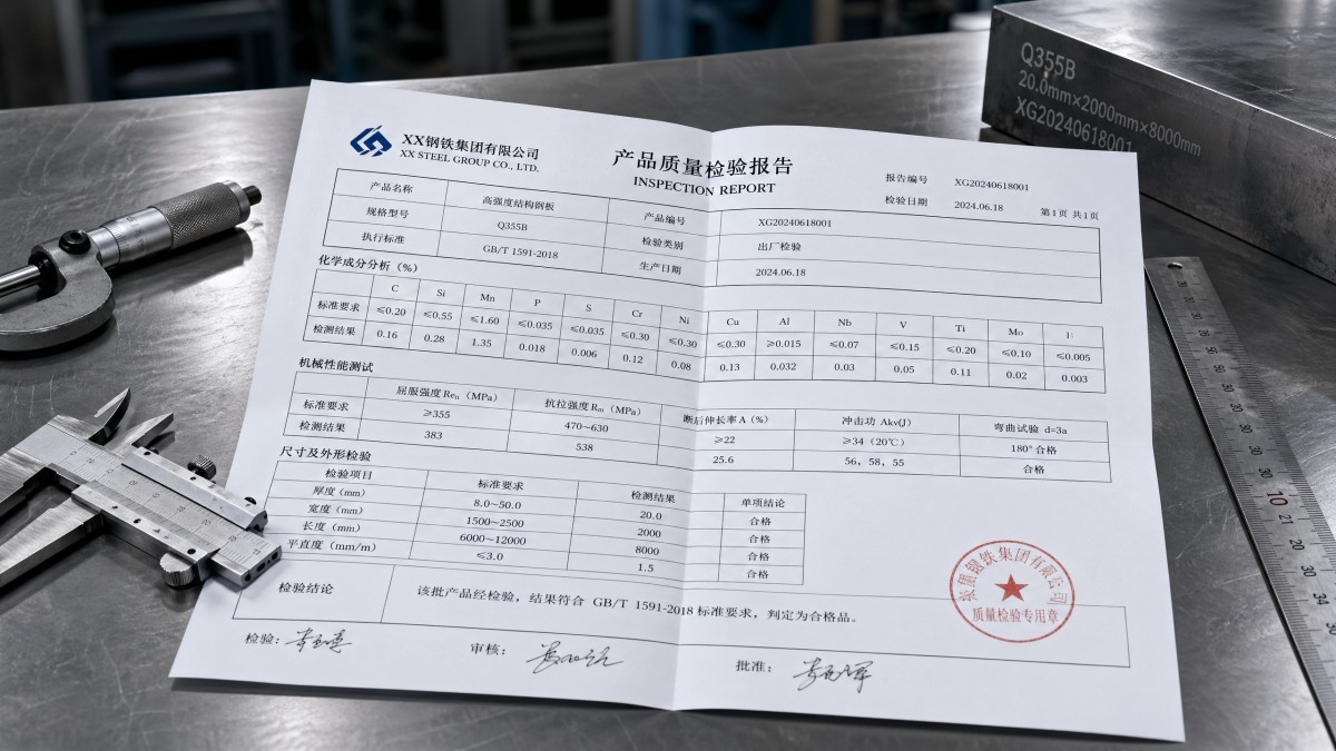 How to read a high strength steel plate mill test report