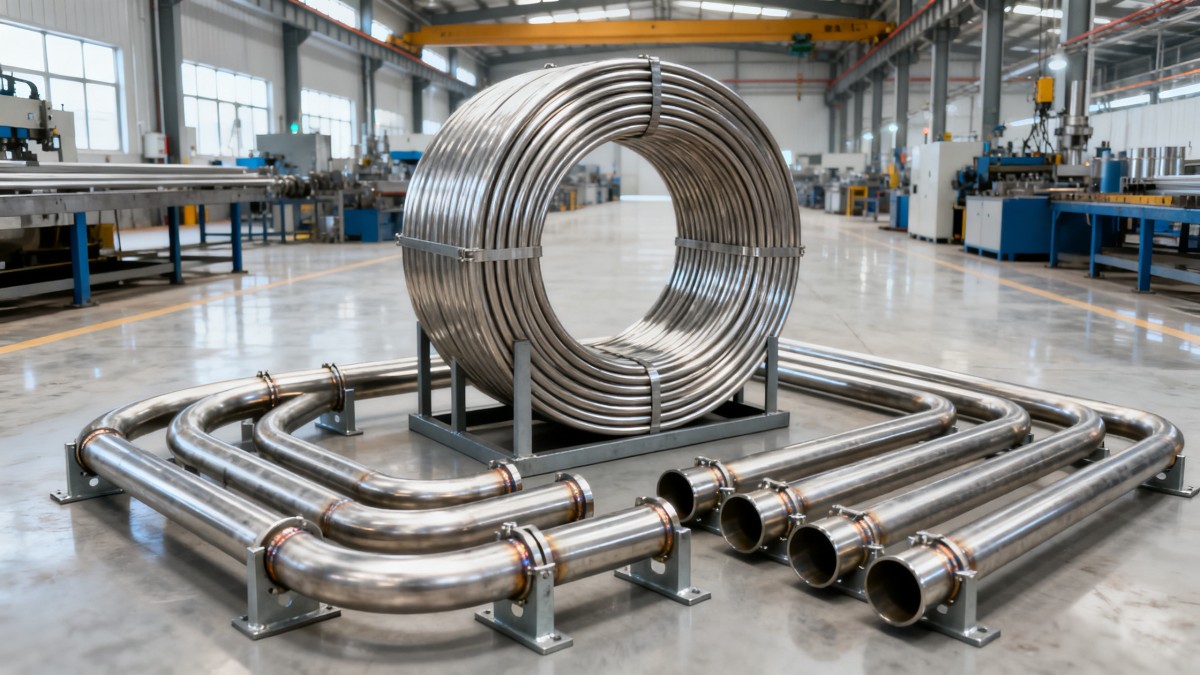 Stainless coil tubing sizes that reduce bending and welding waste