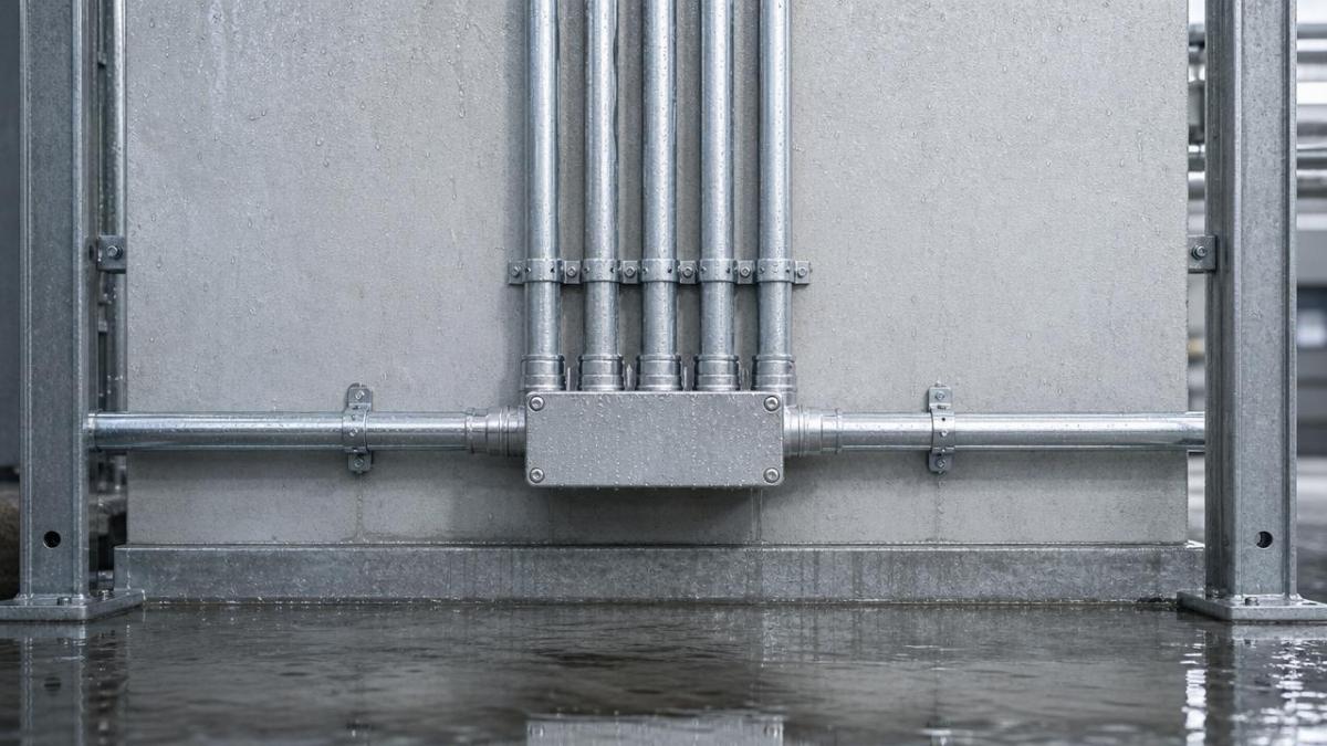 When to Use Galvanized Pipe Electrical Conduit in Wet Areas Quando usar eletroduto galvanizado para áreas úmidas