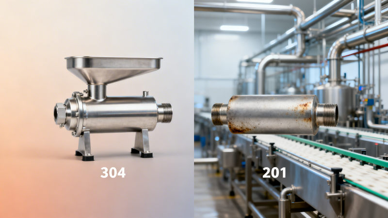 201 vs 304 Stainless Steel Cost for Food Industry: Corrosion Resistance, Lifespan & ROI Analysis