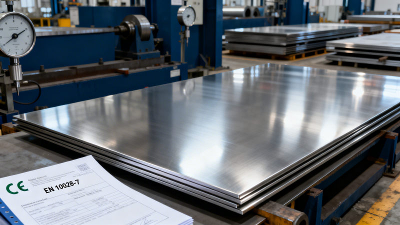 What documentation must a flat plate stainless steel supplier in Europe provide for CE marking under EU Construction Products Regulation?