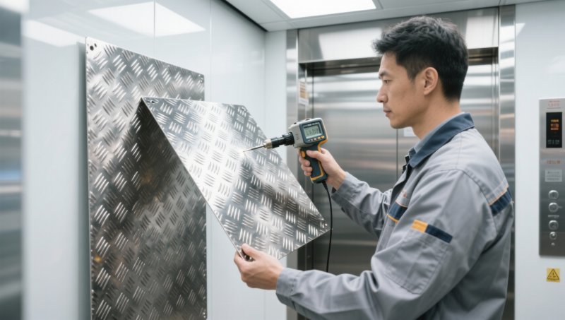 What surface finish grades of stainless steel embossed plate for elevator decoration meet EN 81-70 accessibility standards