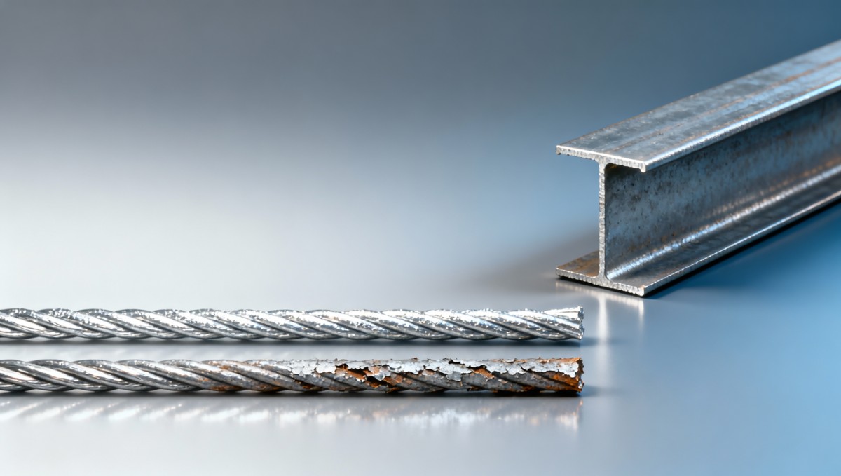 Coated galvanized wire may pass salt spray tests — but fail real-world abrasion resistance قد يمر السلك المجلفن المطلي باختبارات رذاذ الملح - لكنه يفشل في مقاومة التآكل في العالم الحقيقي