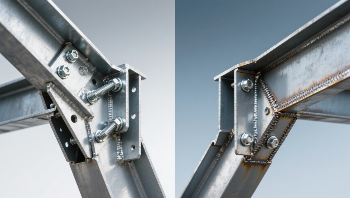 Bracing angle in steel structure: When does bolted connection outperform welded?