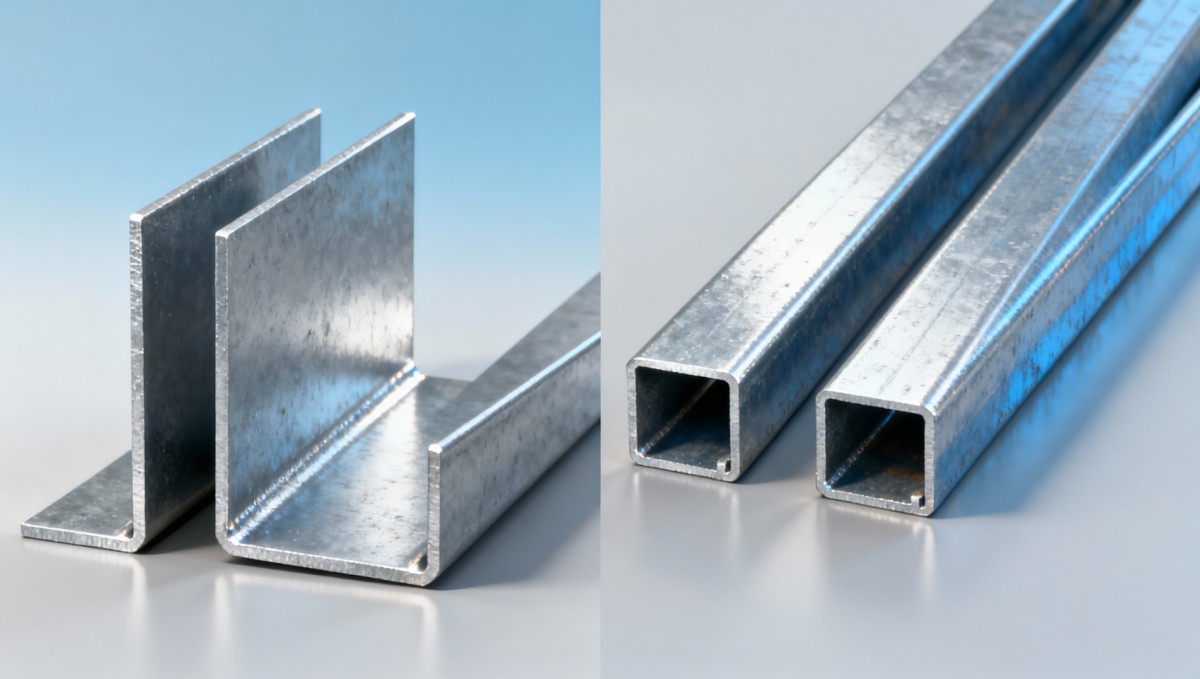 How much extra weight does hot-dip galvanizing add to an L shaped metal sheet?