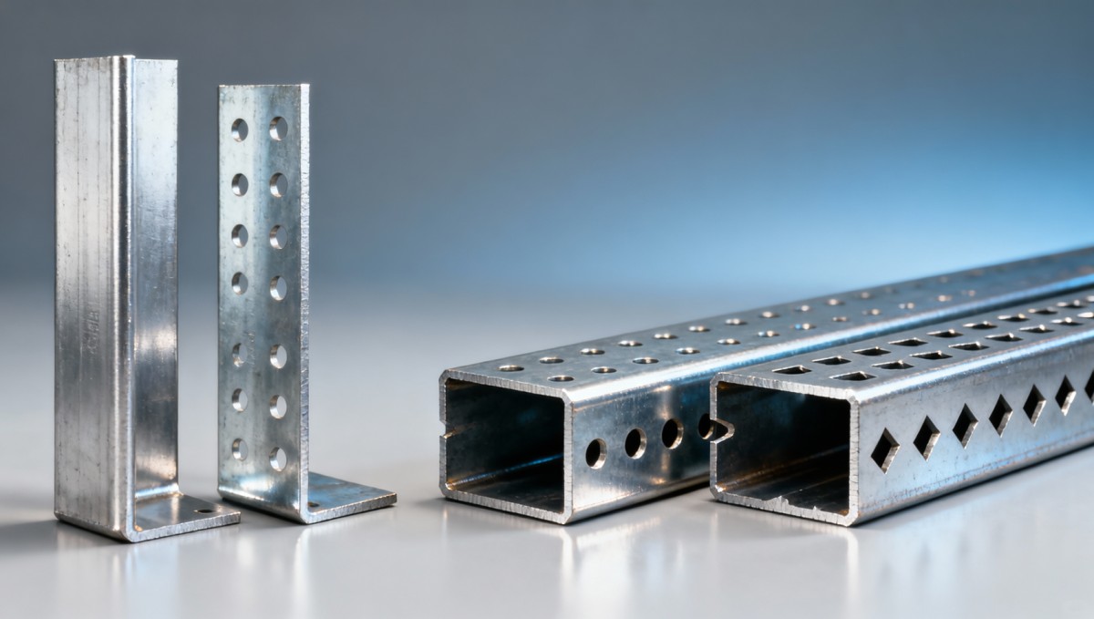 L shaped metal bars with pre-punched holes: Do hole patterns compromise torsional rigidity? قضبان معدنية على شكل حرف L مع ثقوب مسبقة الصنع: هل تؤثر أنماط الثقوب على الصلابة الالتوائية؟
