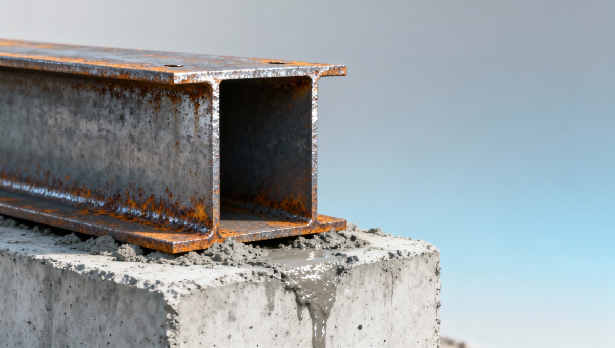 Hot dip galvanized steel loses zinc layer faster near concrete foundations