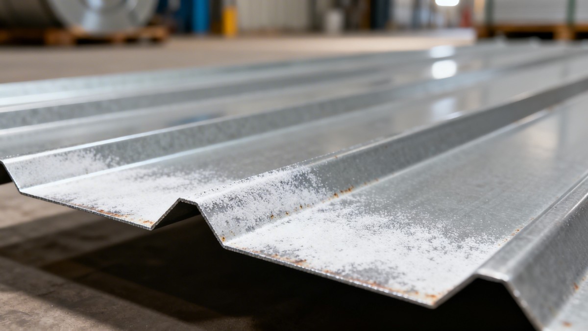 Galvanized sheet for roofing shows white rust after 6 months—normal aging or a coating defect?