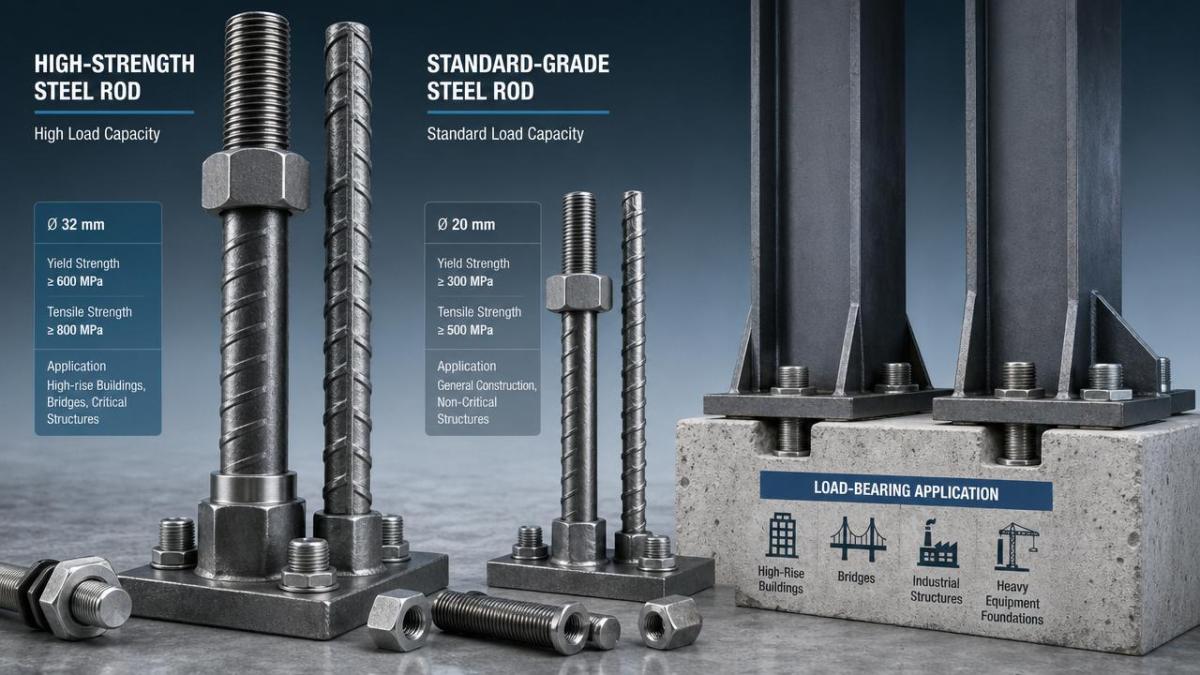 High tensile steel rod vs standard grades in load-critical work
