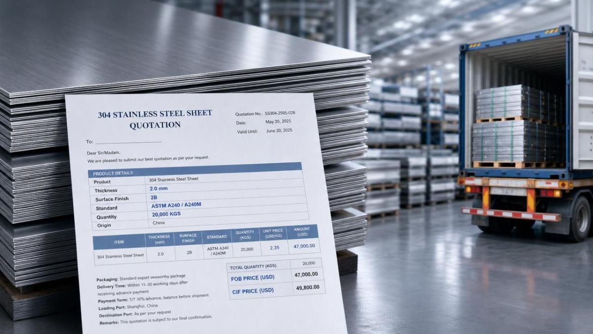 How to read a 304 stainless steel plate price quote